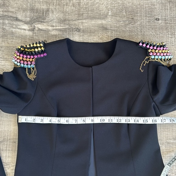 Calvin Klein Black Blazer with Beaded Shoulders - Picture 7 of 10